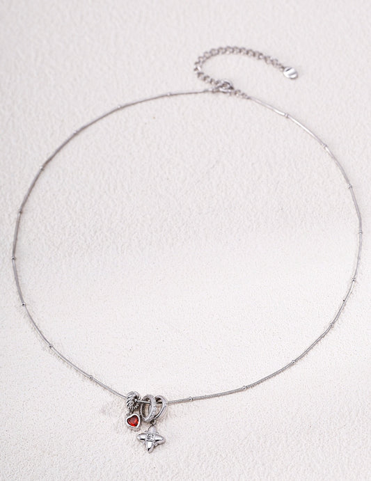 925 Sterling Silver Layered Necklace with Heart & Star Charms | Gold Plated Stackable Pendant | Geometric CZ Jewelry for Womenirconia Jewelry for Women | Vintage Baroque Pearl & Gold Plated Sterling Silver Jewelry | sweetsaga Jewelry Store