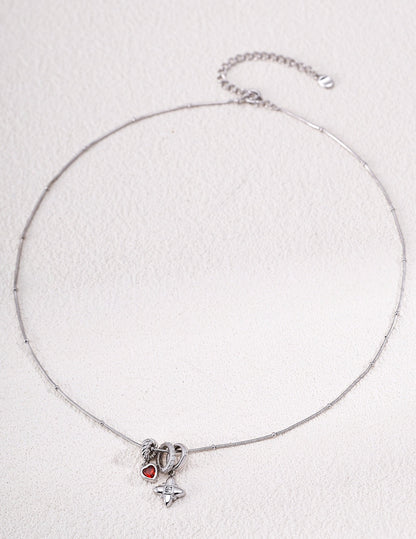 925 Sterling Silver Layered Necklace with Heart & Star Charms | Gold Plated Stackable Pendant | Geometric CZ Jewelry for Womenirconia Jewelry for Women | Vintage Baroque Pearl & Gold Plated Sterling Silver Jewelry | sweetsaga Jewelry Store