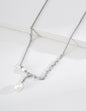 S925 Sterling Silver Lava Flow Pearl Necklace — Vintage Gold & Platinum | D0767