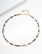 S925 Sterling Silver Yellow Jasper & Pearl Necklace — Vintage Gold | D0775-2