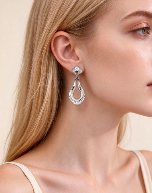 Sparkling Cubic Zirconia Drop Earrings