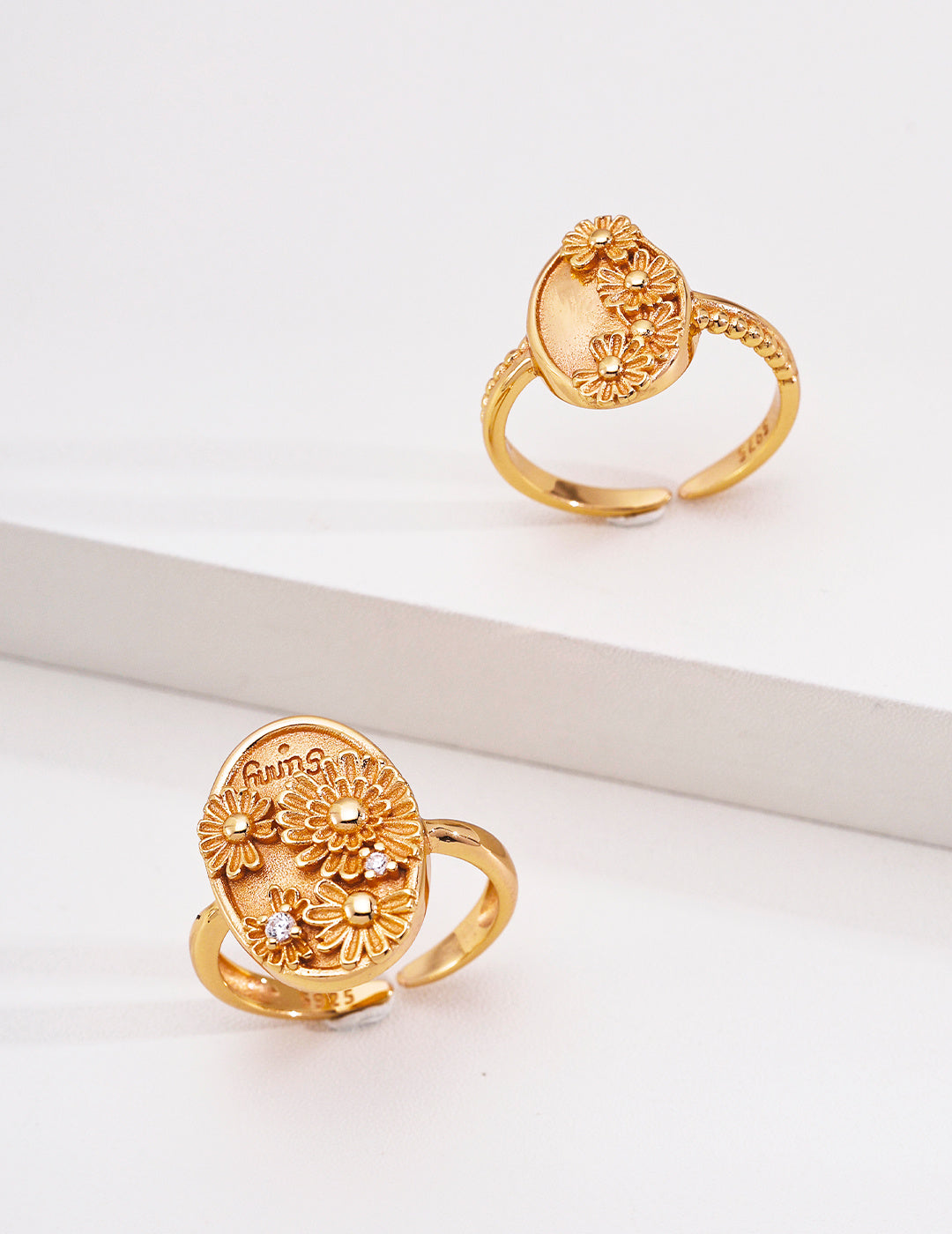Adjustable Vintage CZ Ring