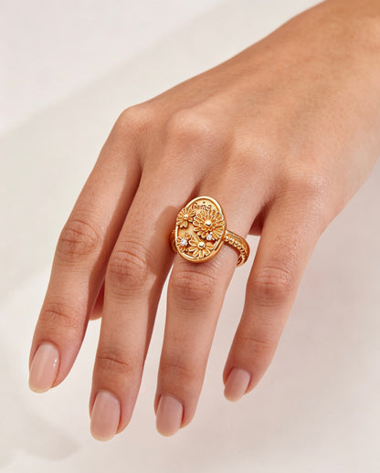Adjustable Vintage CZ Ring