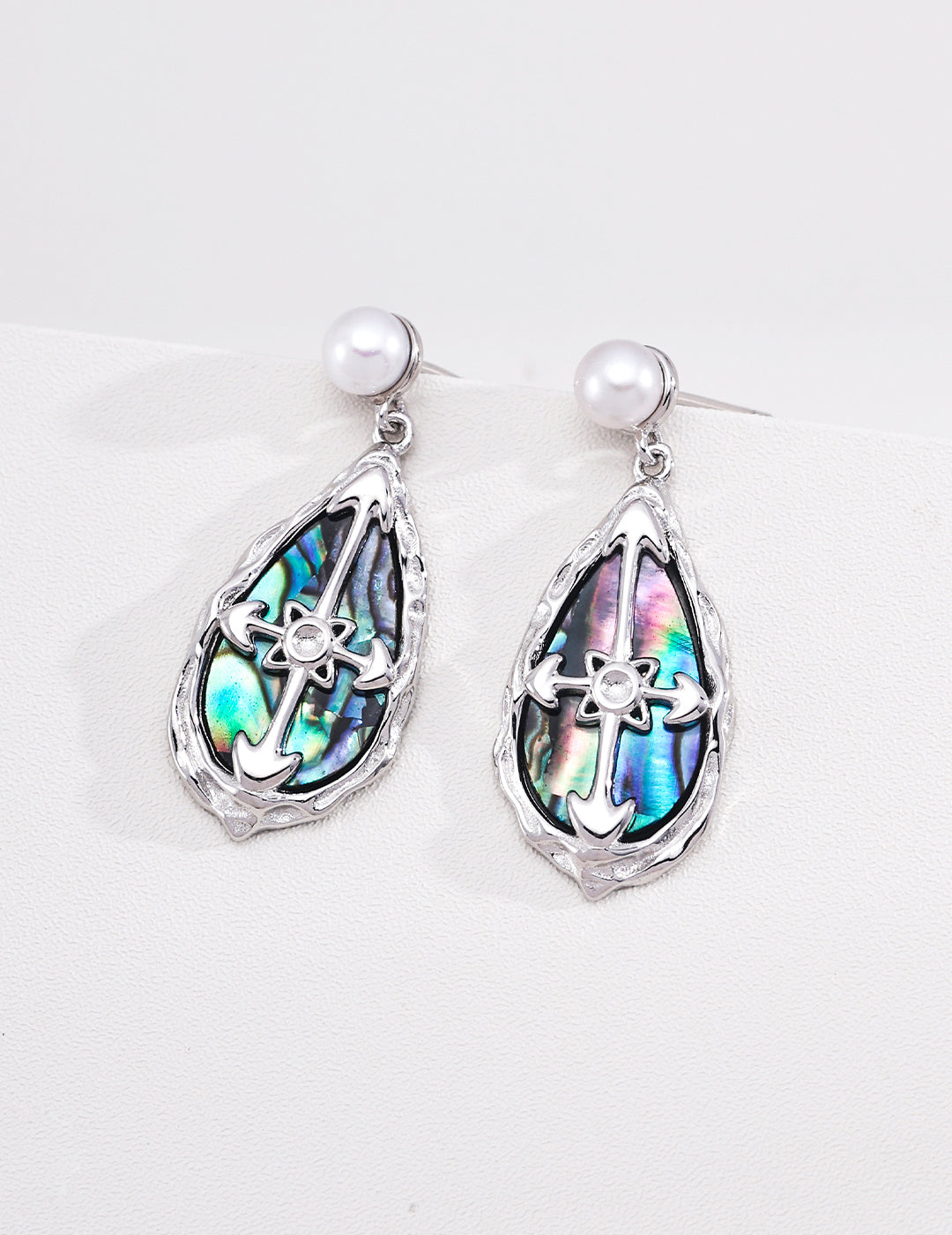 S925 Silver Abalone Shell Pearl Earrings | Celestial Vintage Drop Jewelry