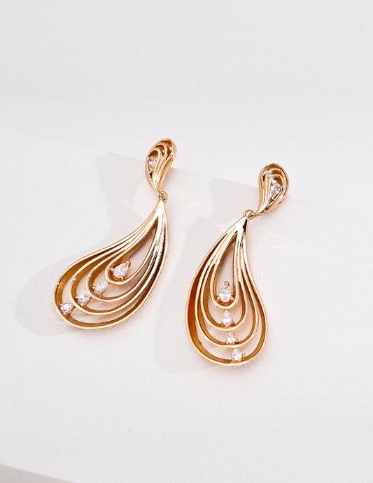 Cocoon to Butterfly Pearl Earrings Pave Cubic Zirconia S925 Silver Drop