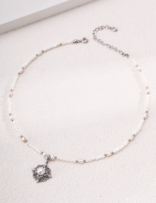 Victorian Rococo Pearl Crown Necklace