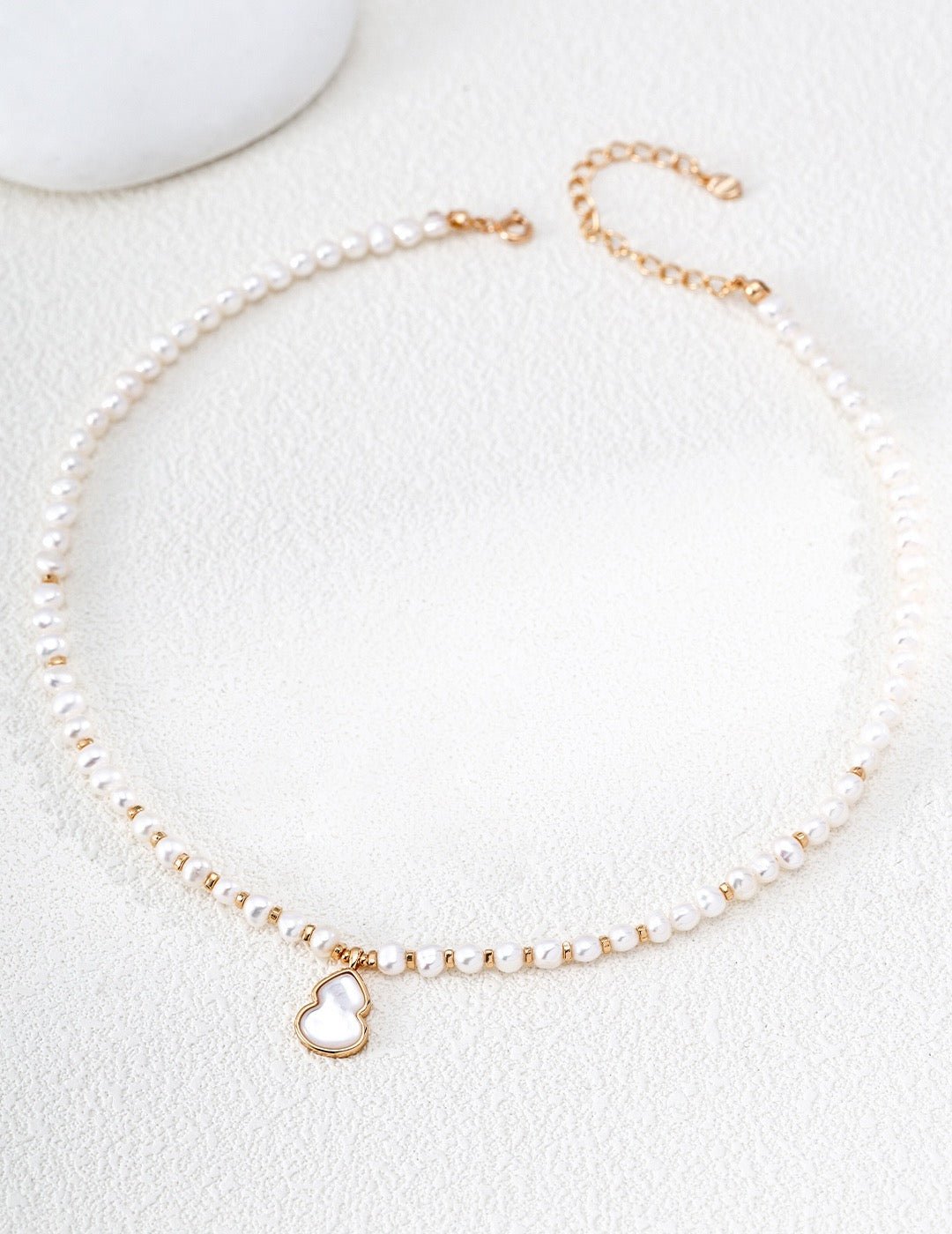 "Natural Pearl Pendant Necklace – S925 Silver Lucky Gourd D0749 | Vintage Baroque Pearl & Gold Plated Sterling Silver Jewelry | sweetsaga Jewelry Store