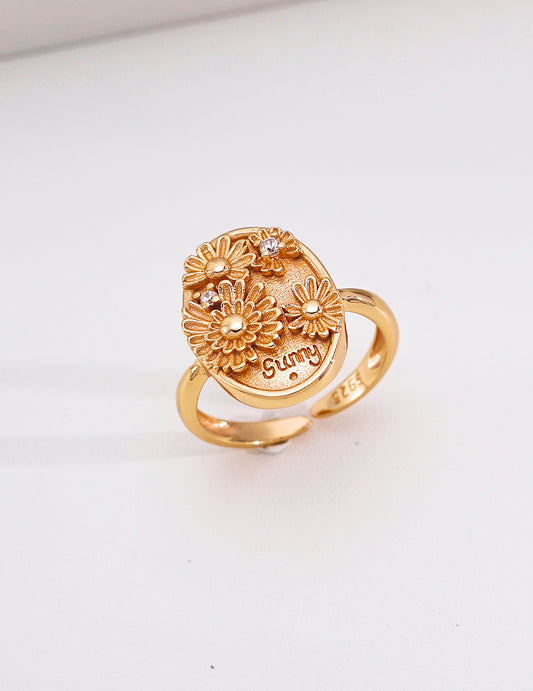 Adjustable Vintage CZ Ring