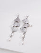 S925 Sterling Silver Natural Pearl Dangle Earrings | Vintage Gold & Silver Fan-Shaped Drop Jewelry | Hypoallergenic 4cm Earrings for Women
