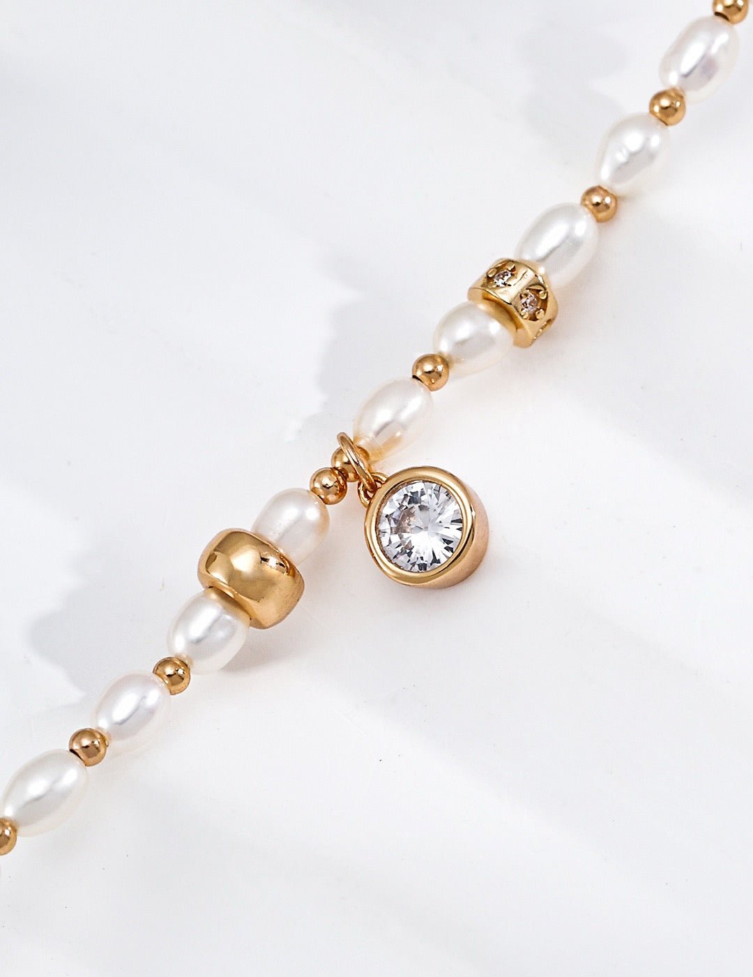 S925 Silver Pearl & Zircon Bracelet · Vintage Gold · Natural Freshwater Pearl | Vintage Baroque Pearl & Gold Plated Sterling Silver Jewelry | sweetsaga Jewelry Store