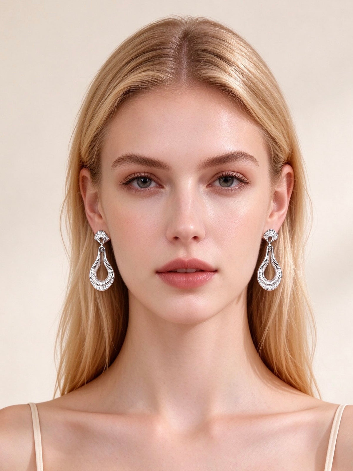 Sparkling Cubic Zirconia Drop Earrings