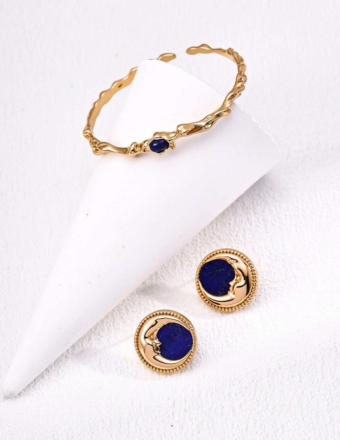 S925 Silver Vintage Lapis Lazuli Earrings · Antique Gold · Natural Gemstone | Vintage Baroque Pearl & Gold Plated Sterling Silver Jewelry | sweetsaga Jewelry Store