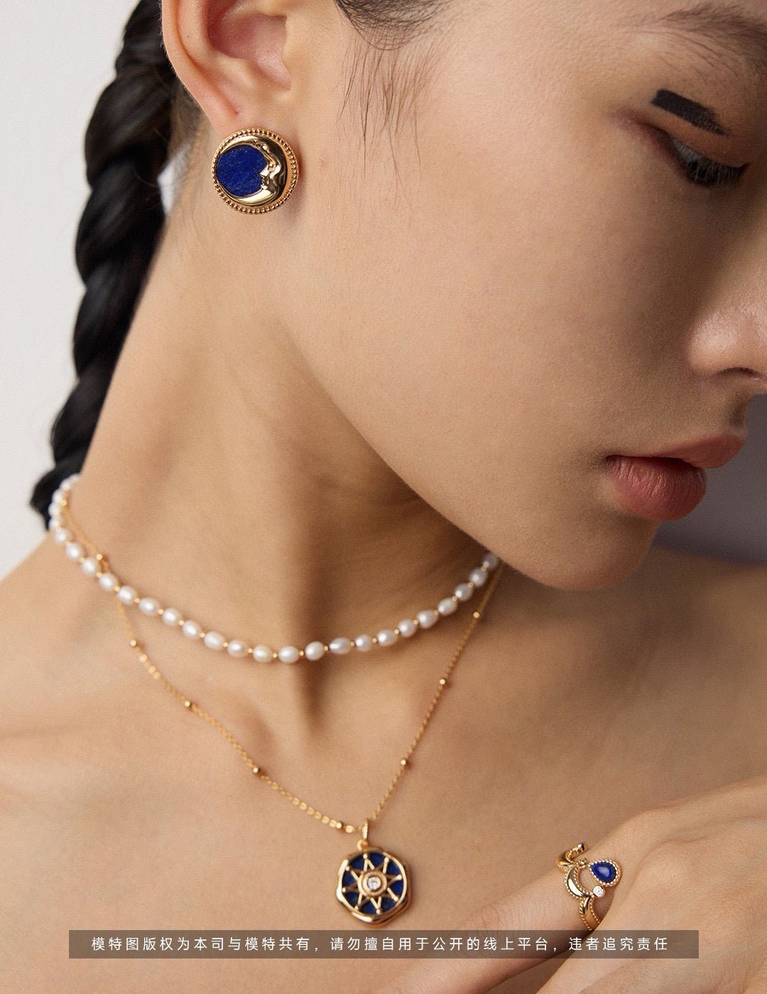 S925 Silver Vintage Lapis Lazuli Earrings · Antique Gold · Natural Gemstone | Vintage Baroque Pearl & Gold Plated Sterling Silver Jewelry | sweetsaga Jewelry Store