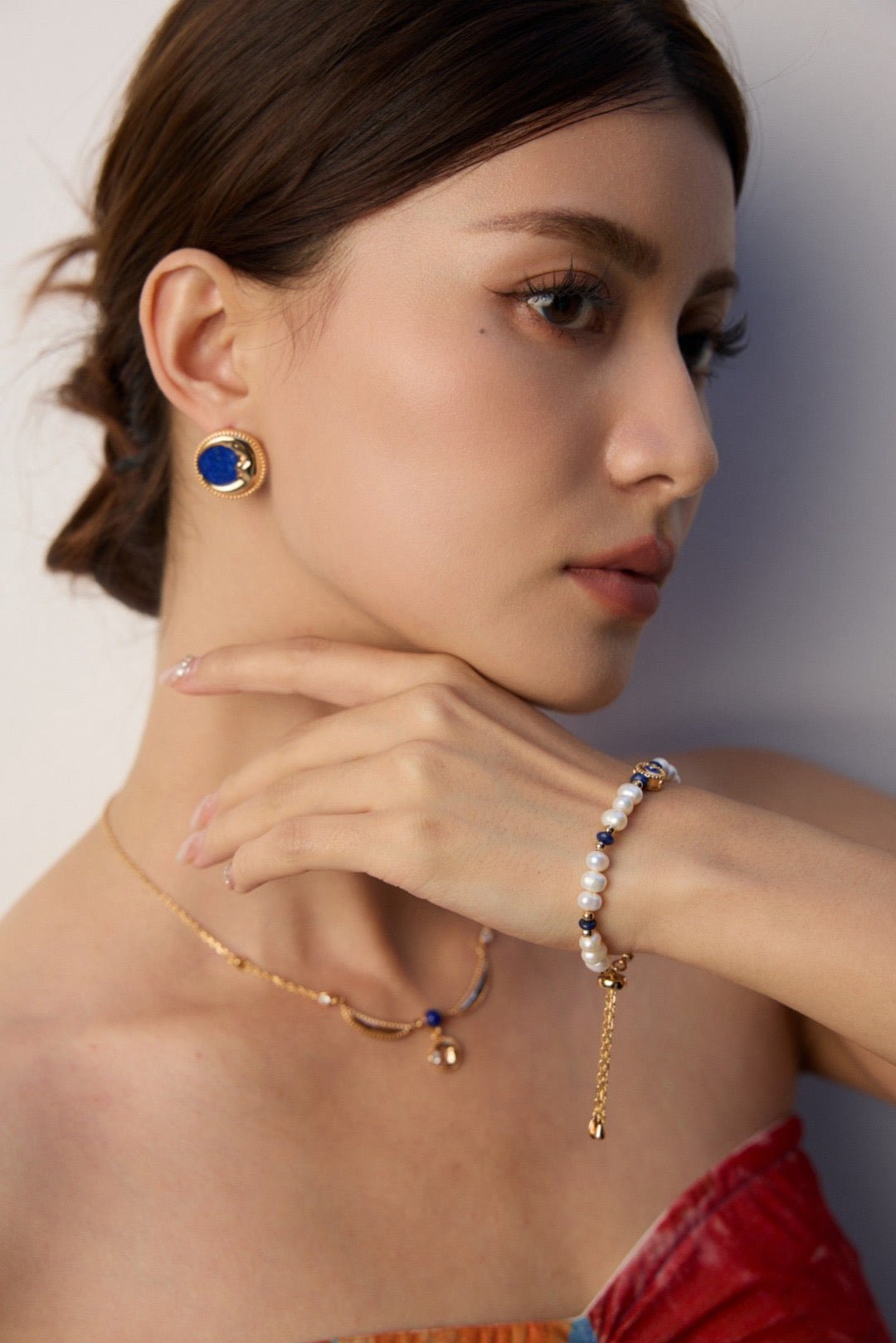 S925 Silver Vintage Lapis Lazuli Earrings · Antique Gold · Natural Gemstone | Vintage Baroque Pearl & Gold Plated Sterling Silver Jewelry | sweetsaga Jewelry Store
