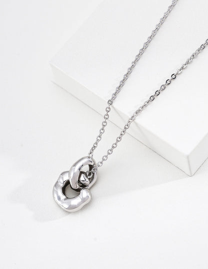 S925 Sterling Silver Chain Necklace — Vintage Gold & Platinum | D0766 | Vintage Baroque Pearl & Gold Plated Sterling Silver Jewelry | sweetsaga Jewelry Store