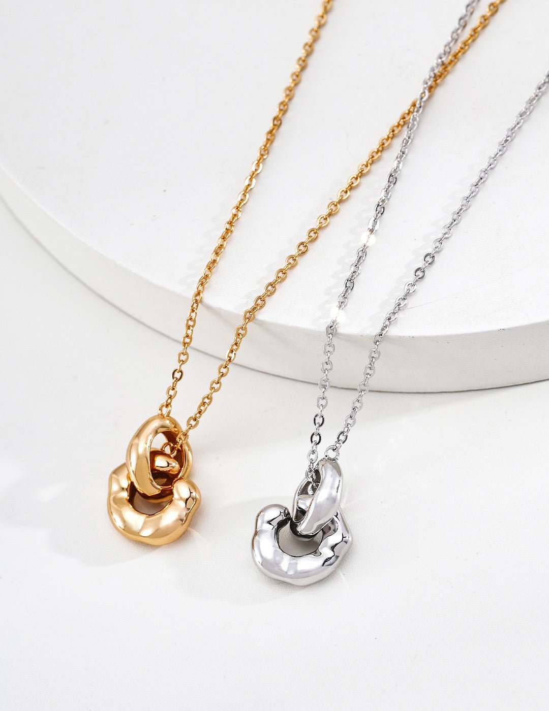 S925 Sterling Silver Chain Necklace — Vintage Gold & Platinum | D0766 | Vintage Baroque Pearl & Gold Plated Sterling Silver Jewelry | sweetsaga Jewelry Store