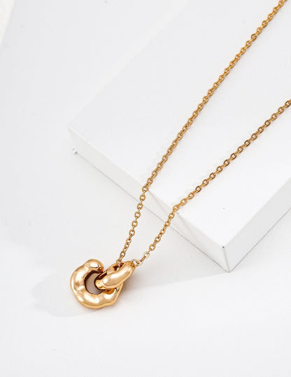 S925 Sterling Silver Chain Necklace — Vintage Gold & Platinum | D0766 | Vintage Baroque Pearl & Gold Plated Sterling Silver Jewelry | sweetsaga Jewelry Store