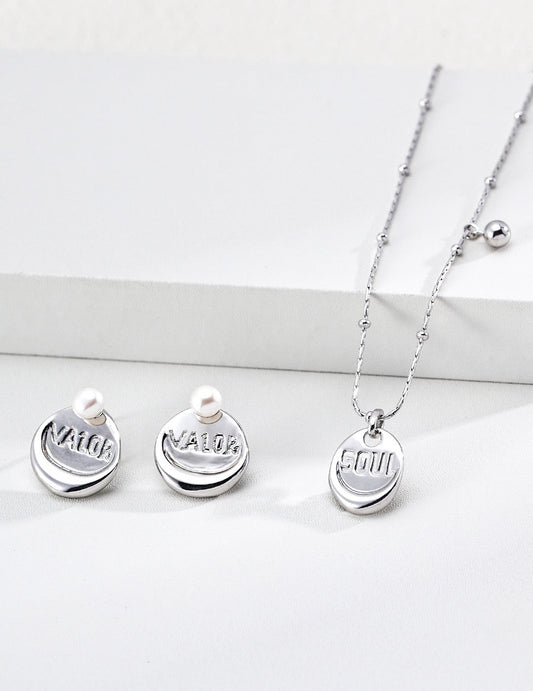 S925 Sterling Silver "Soul" Pendant Necklace — Vintage Gold & Platinum | D0771 | Vintage Baroque Pearl & Gold Plated Sterling Silver Jewelry | sweetsaga Jewelry Store