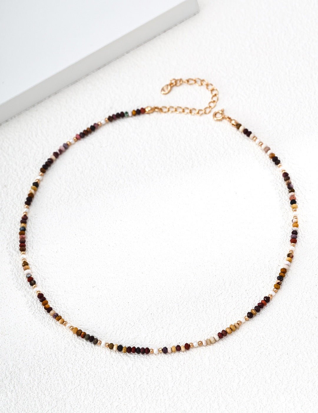 S925 Sterling Silver Yellow Jasper & Pearl Necklace — Vintage Gold | D0775-2 | Vintage Baroque Pearl & Gold Plated Sterling Silver Jewelry | sweetsaga Jewelry Store