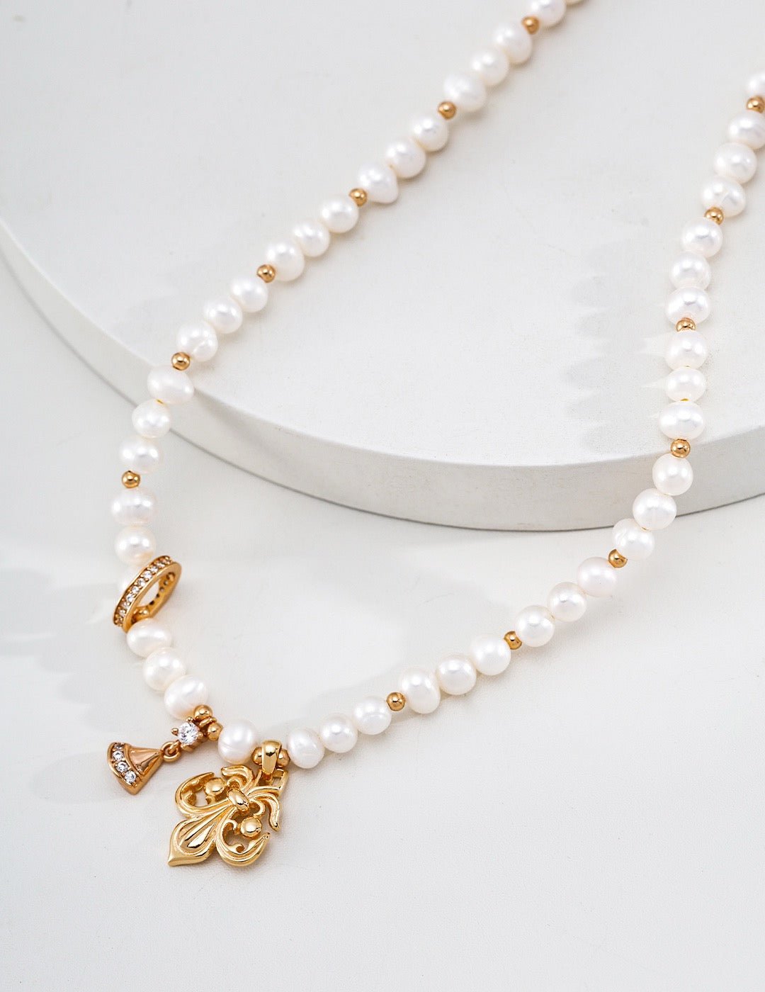 Sterling Silver Natural Pearl Pendant Necklace, Vintage Gold | Vintage Baroque Pearl & Gold Plated Sterling Silver Jewelry | sweetsaga Jewelry Store