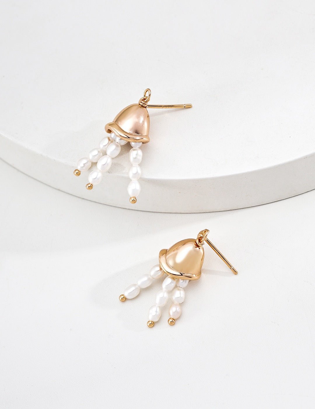 Whispering Wind · Pearl Earrings | S925 Silver · Natural Pearl · Vintage Gold & Platinum | Vintage Baroque Pearl & Gold Plated Sterling Silver Jewelry | sweetsaga Jewelry Store