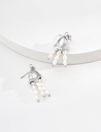 Whispering Wind · Pearl Earrings | S925 Silver · Natural Pearl · Vintage Gold & Platinum | Vintage Baroque Pearl & Gold Plated Sterling Silver Jewelry | sweetsaga Jewelry Store